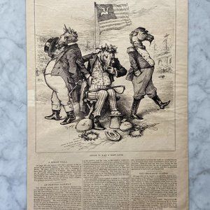 Harpers Weekly, Thomas Nast, Political Carton, Woodcut Engraving